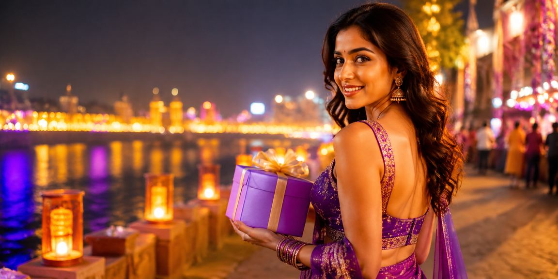 Ahmedabad riverfront at night with lottery night market